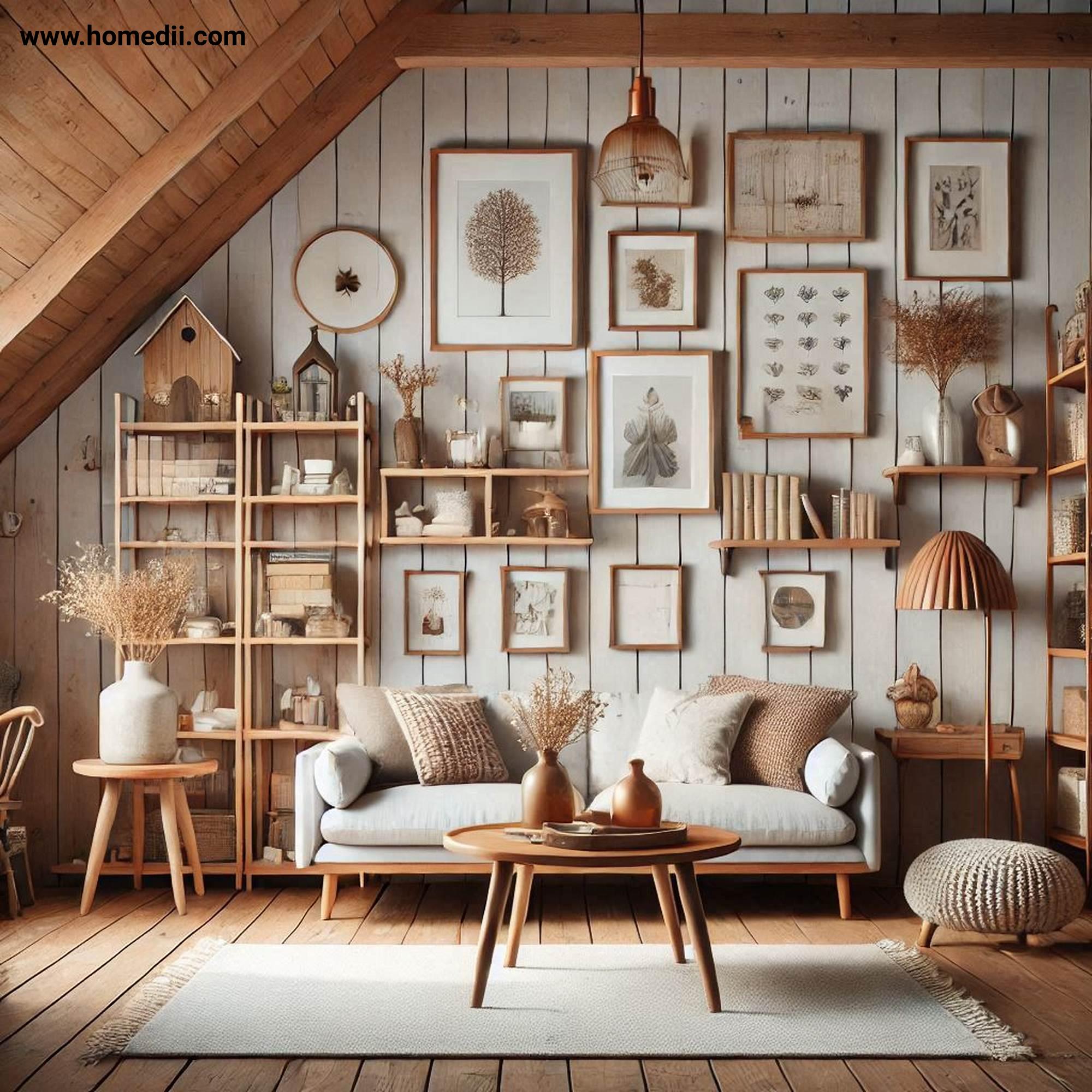 Farmhouse Living Room - Add Open Shelving with Wooden Shelves, Decorative Items, Books, Family Photos!