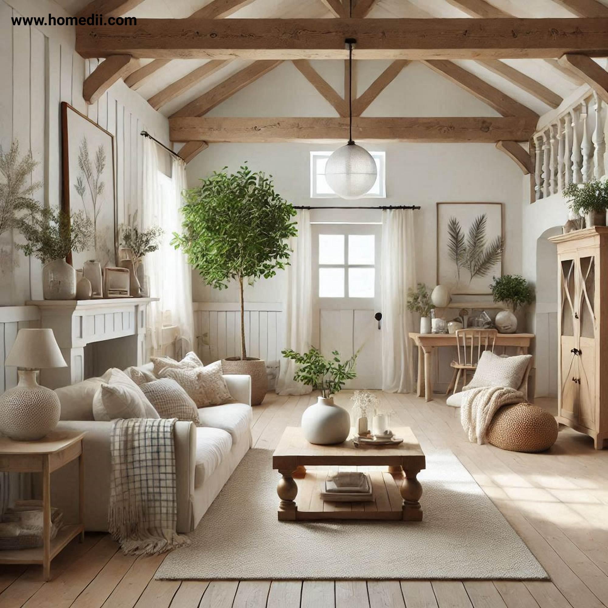 Farmhouse Living Room - Start With A Neutral Color Palette with White, Beige, Soft Gray, Neutral Palette!