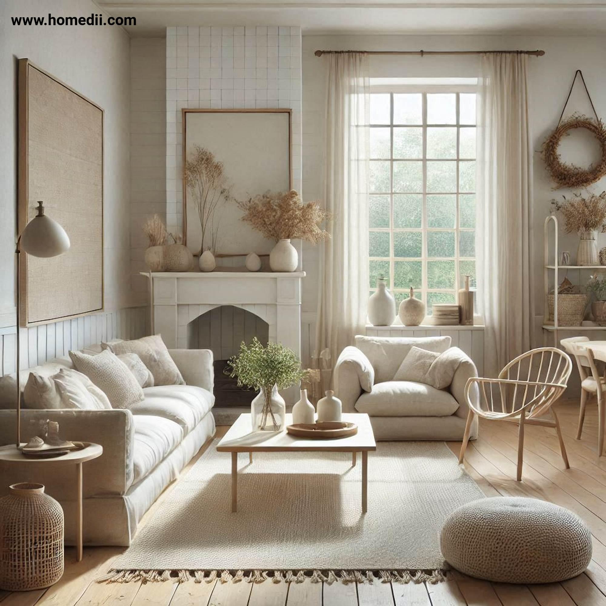 Farmhouse Living Room - Start With A Neutral Color Palette with White, Beige, Soft Gray, Neutral Palette!