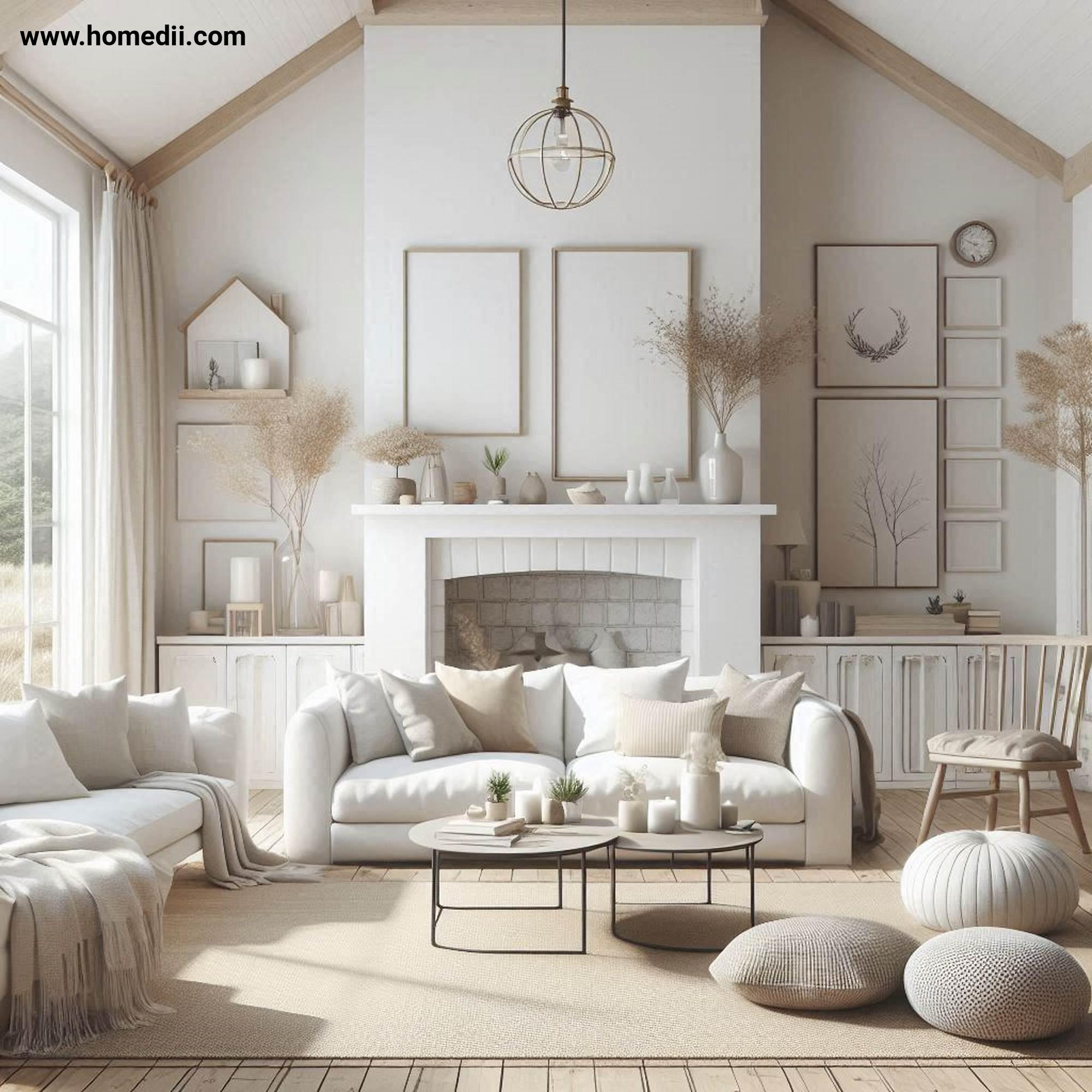 Farmhouse Living Room - Start With A Neutral Color Palette with White, Beige, Soft Gray, Neutral Palette!