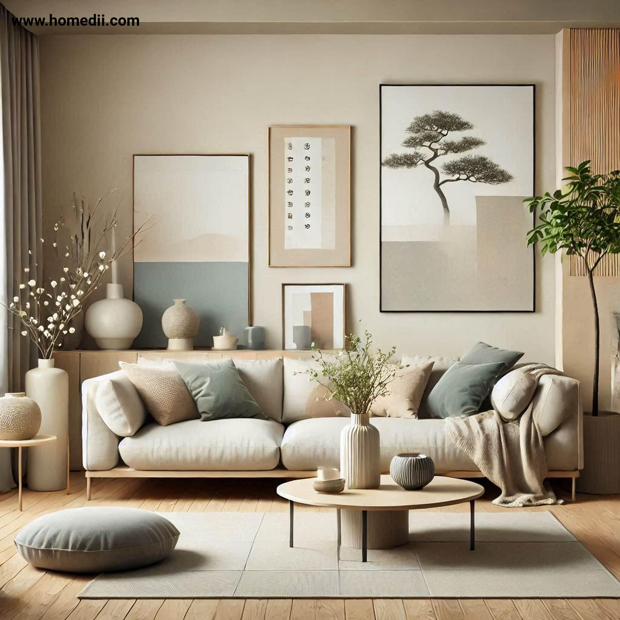 japandi living room refresh - Update Your Color Palette with Beige, Warm Grays, Soft Whites, Sage Green, Muted Blue!