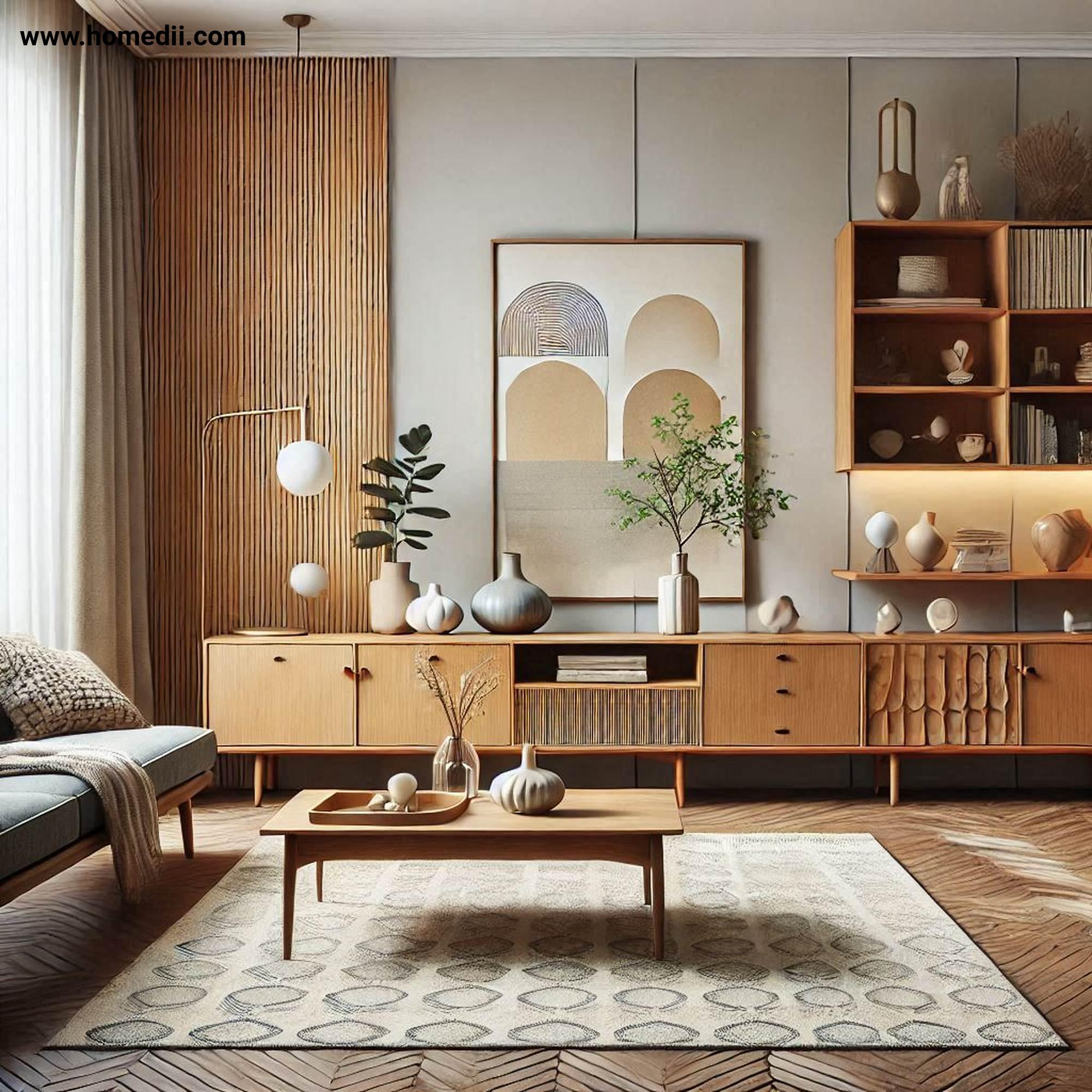 Mid Century Living Room - Add Functional Storage with Credenzas,Sideboards,Open Shelving,Storage Solutions!