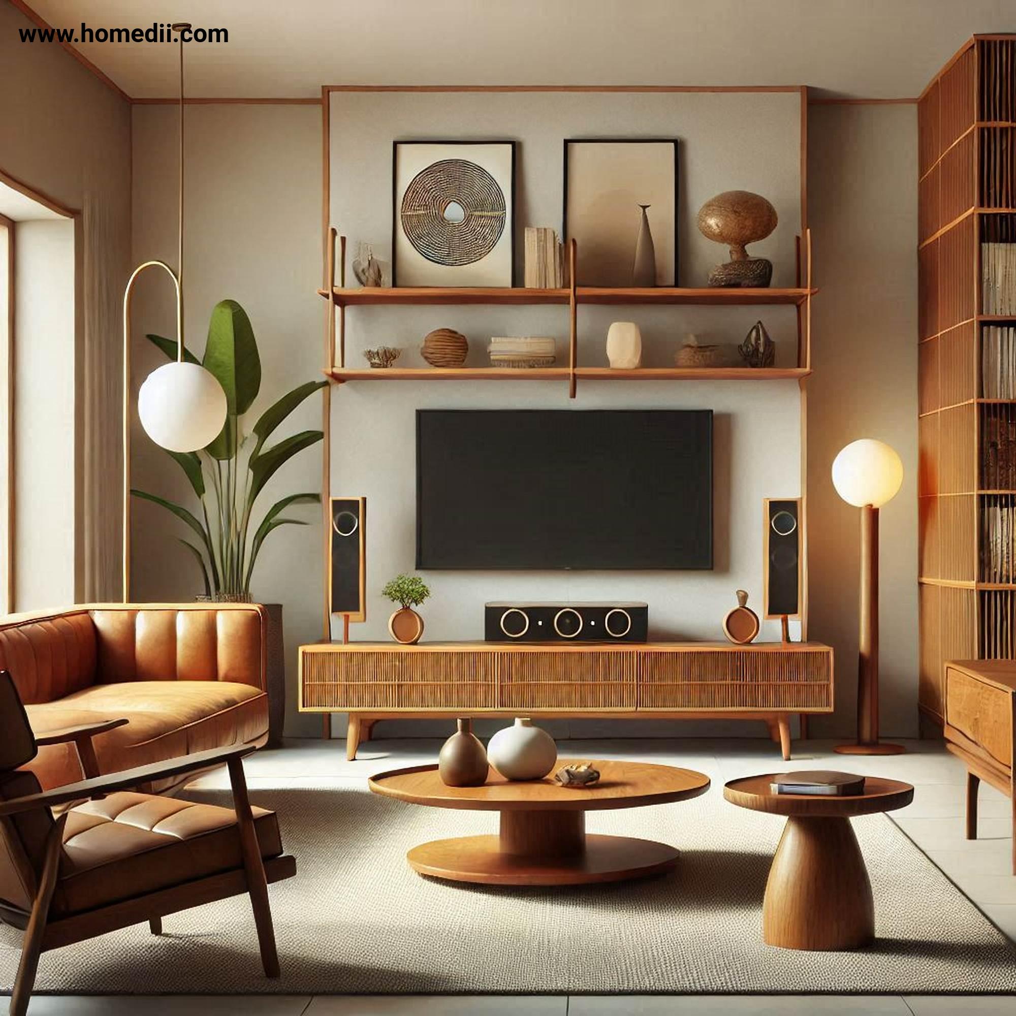 Mid Century Living Room - Embrace Natural Materials with Walnut,Teak,Coffee Tables,Shelving,Media Units,Leather,Linen Upholstery!