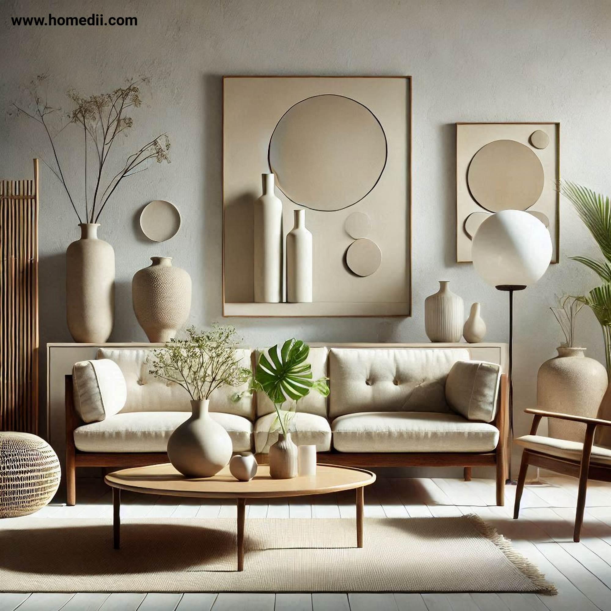 Mid Century Living Room - Mix Modern And Vintage with Vases,Sculptures,Mid-Century Antiques!