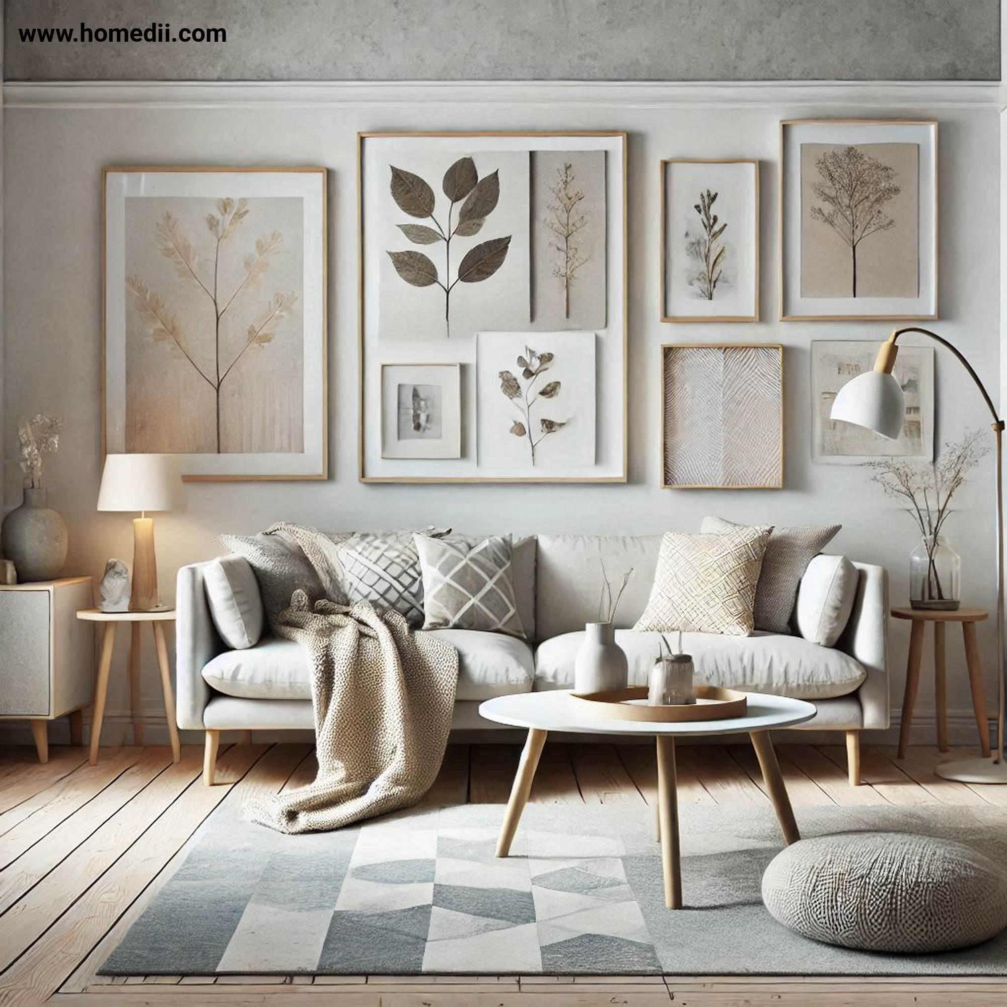 Scandinavian Living Toom - Embrace A Neutral Color Palette with Color Palette, Whites, Greys, Beiges, Pastels, Natural Light, Texture!