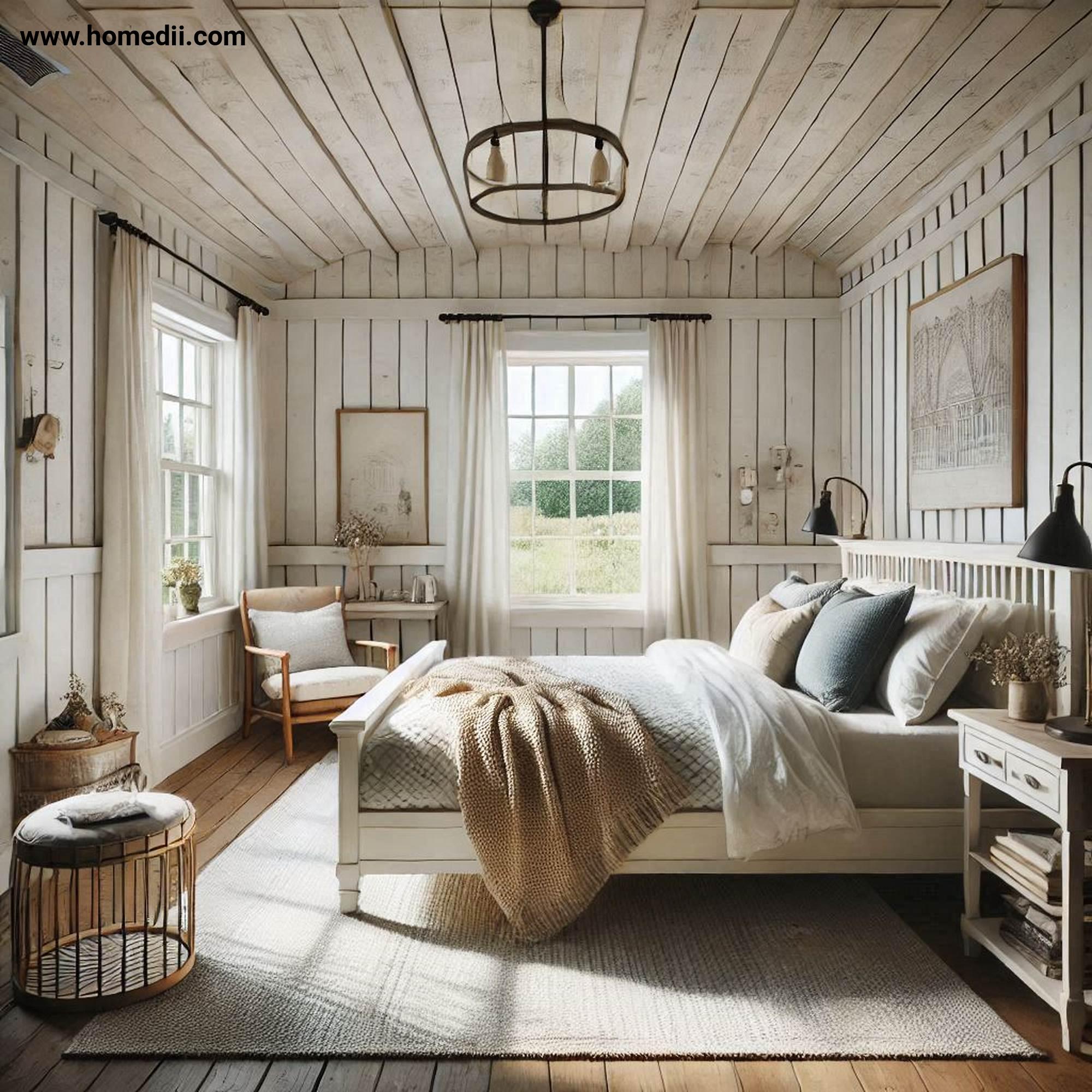 Farmhouse Bedroom Tips - Use Shiplap Walls Or Ceilings with Shiplap Walls, Shiplap Ceilings!