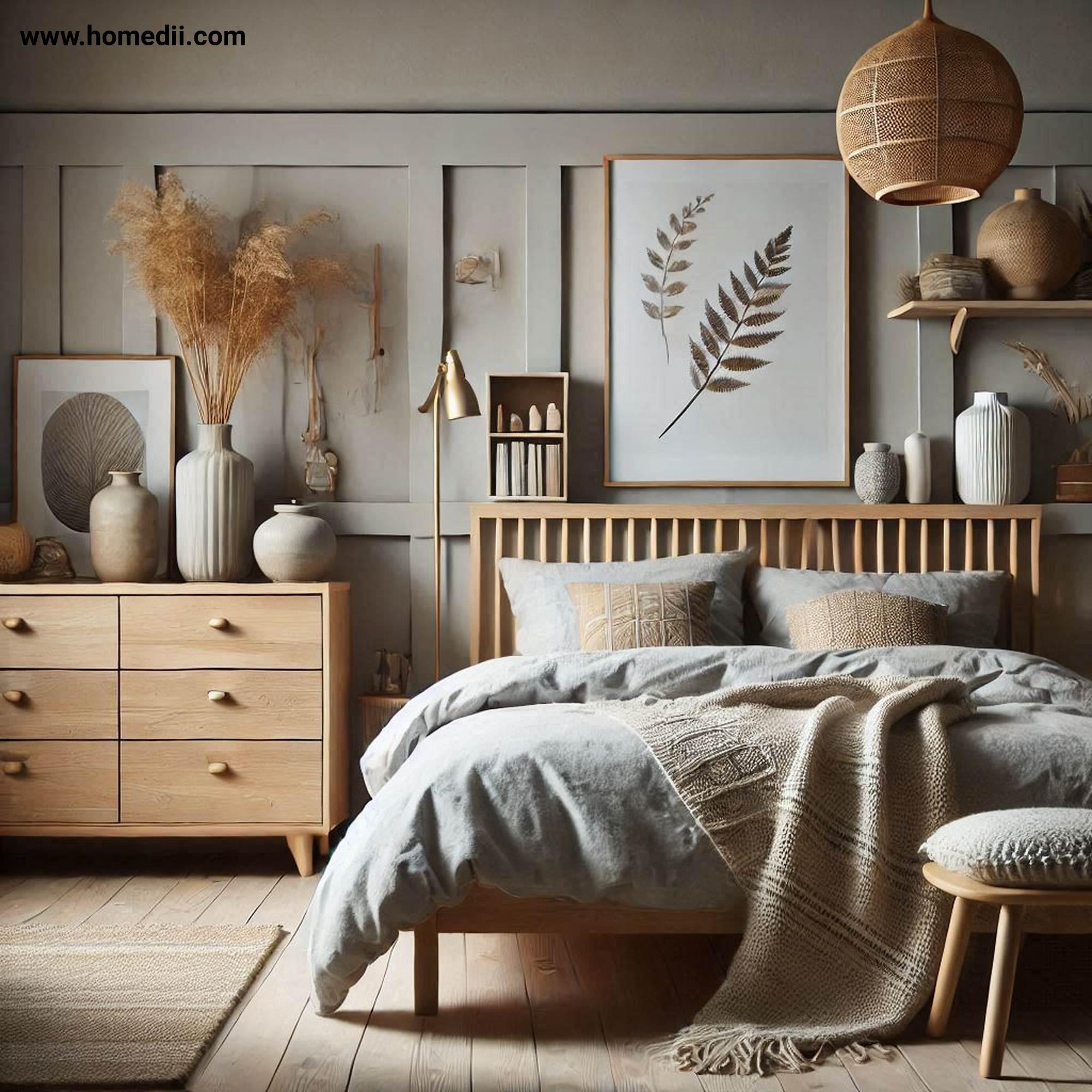 Scandinavian Bedroom - Incorporate Natural Materials with Wooden Furniture, Linen Bedding, Woolen Throws!