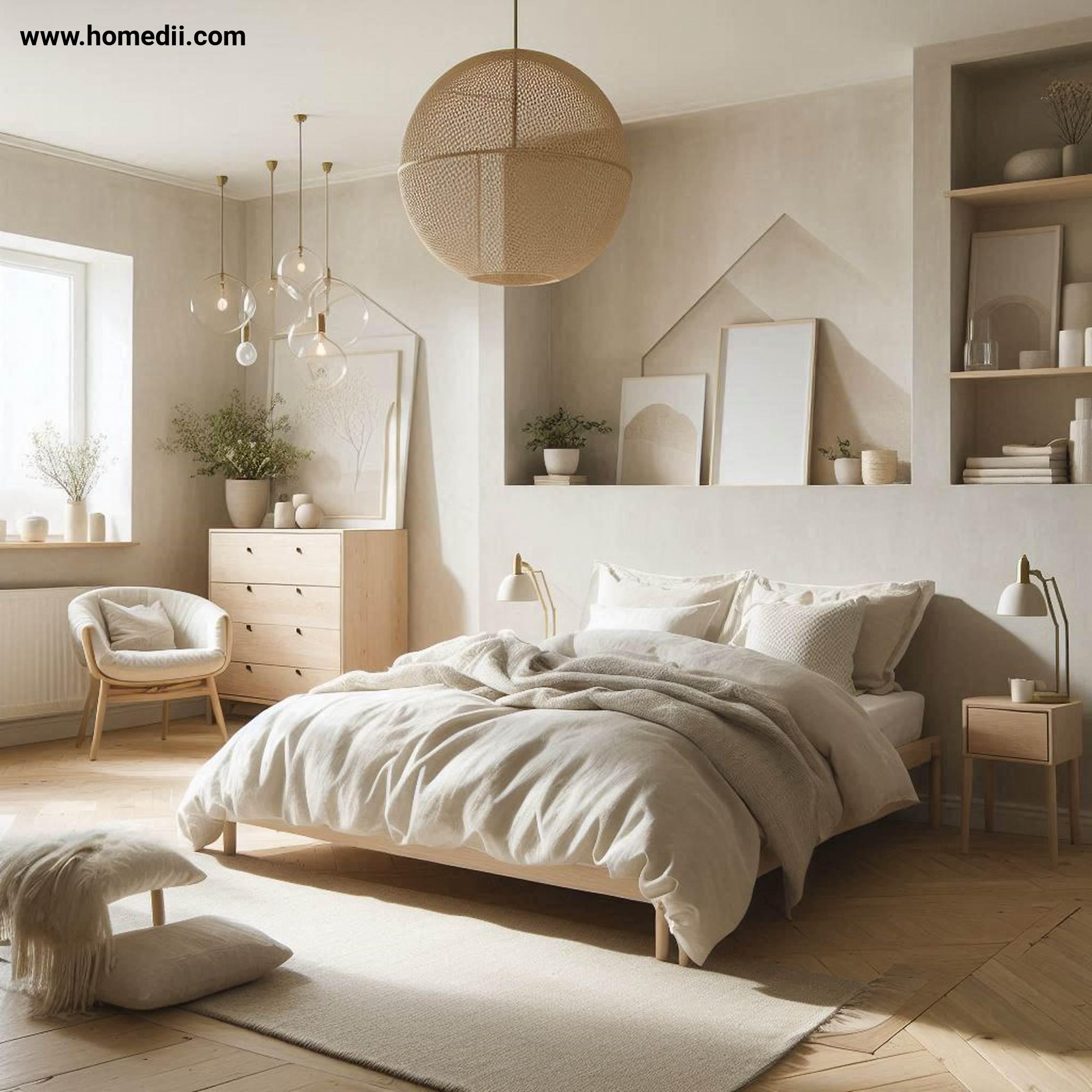 Scandinavian Bedroom - Start With A Neutral Color Palette with White, Beige, Light Gray, Soft Pastels!