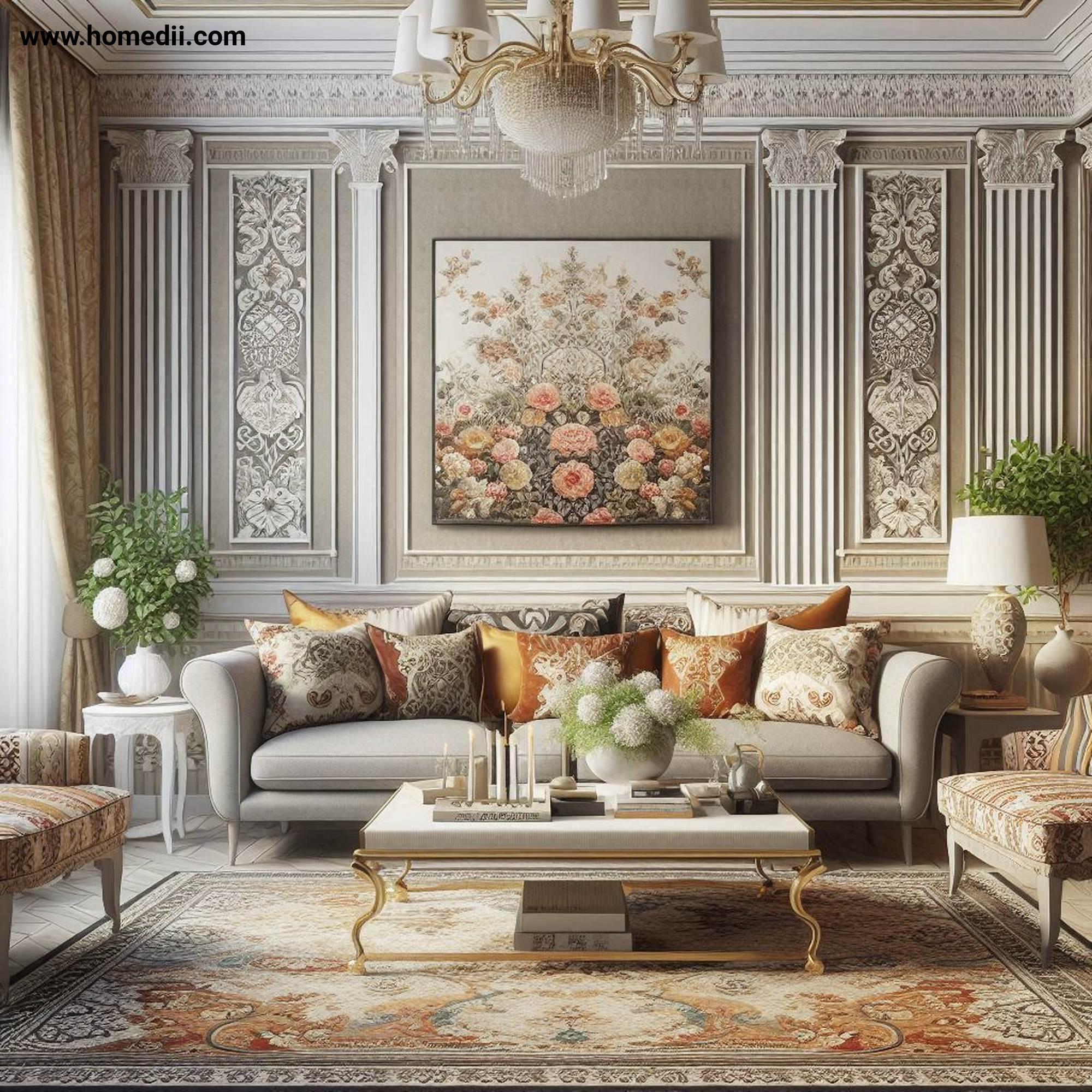 Traditional Living Room - Incorporate Classic Patterns with Damask, Floral Prints, Stripes, Upholstery, Rugs!