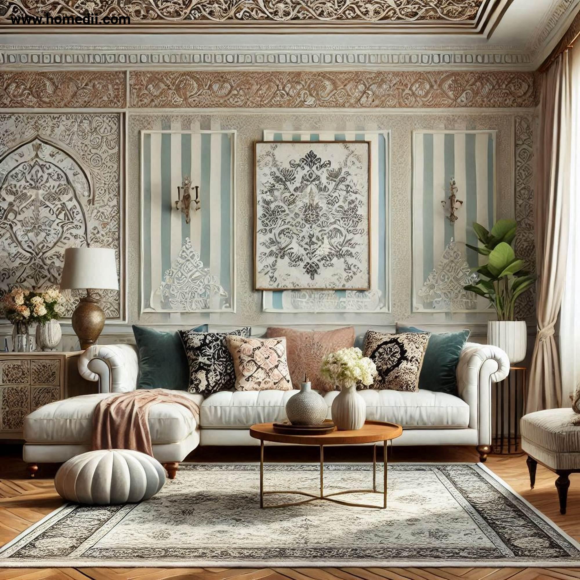 Traditional Living Room - Incorporate Classic Patterns with Damask, Floral Prints, Stripes, Upholstery, Rugs!