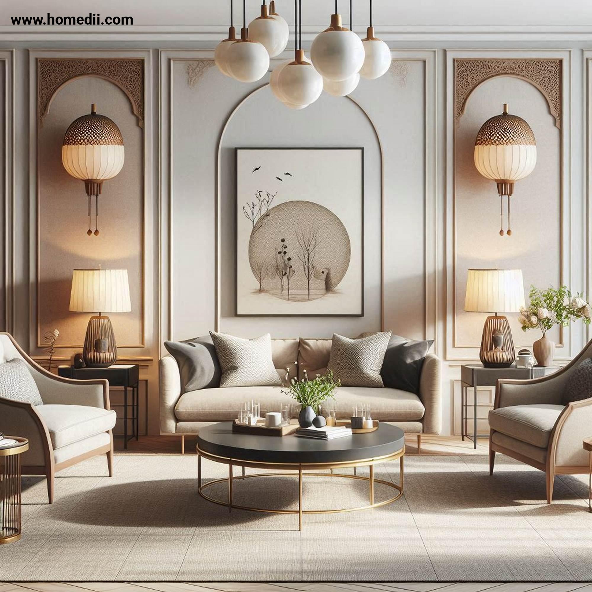 Traditional Living Room - Incorporate Symmetry In Design with Matching Armchairs, Identical Table Lamps, Symmetrical Layout!